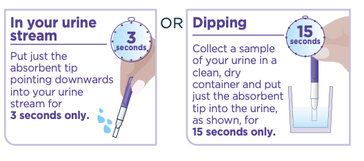 In your urine stream or dipping
