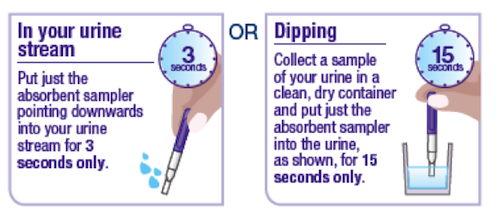 In your urine stream or dipping